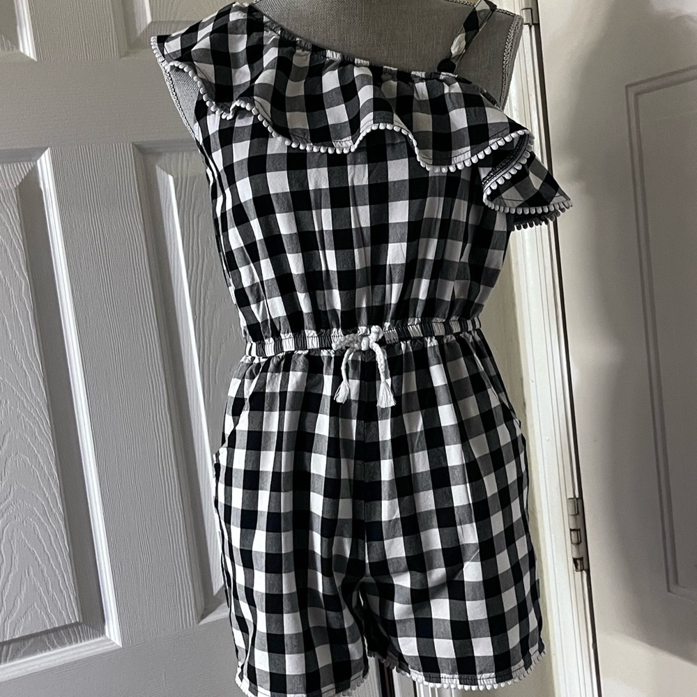 Off shoulder cotton romper